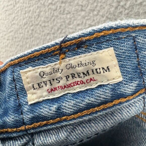 Levi’s Premium Wedgie Fit Jeans Women’s Size 25 Distressed High Rise Button Fly - Picture 12 of 13